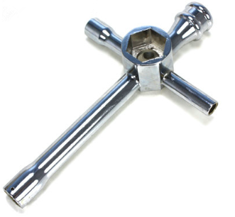 Krydsnøgle i rustfrit stål, 5.5mm til 17mm hex