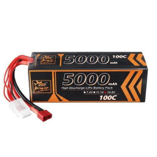 ZOP Power, 4s 14.8v, 5000mah 100c, Hardcase LiPo batteri, T-stik