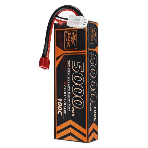 ZOP Power, 2s 7.4v, 5000mah 100c Lipo batteri, T-stik